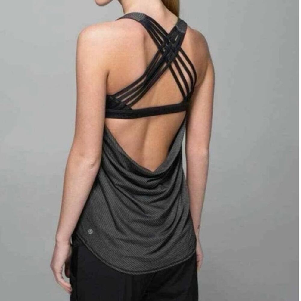 lululemon athletica Black Strappy Back Blouse